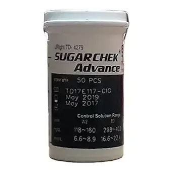 Sugarchek SUGARCHEK Advance Glucometer Strip - 50 Pieces, Green