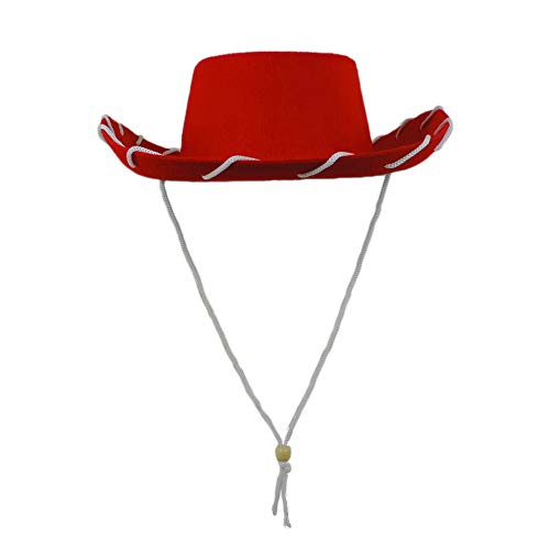 Chapéu de cowboy infantil estilo arborizado ocidental infantil 50,8 cm, Vermelho, P