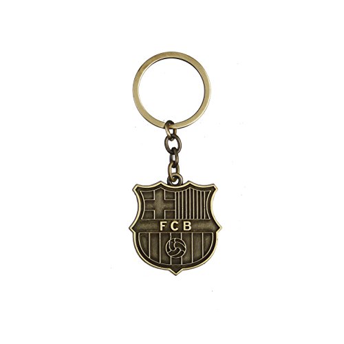 Techpro Metal Football Keychain with Singlesided Barcelona Design (Multicolour)
