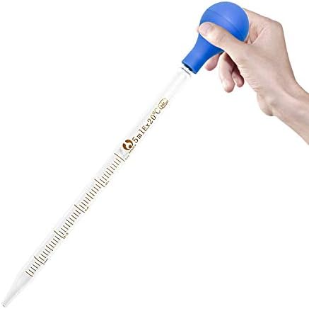 5 ml szklana pipeta z kroplomierzem do pipet laboratoryjnych płynnych z czystą szczotką i przezroczystą skalą