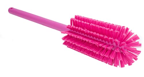 SPARTA Scrub Brush Bottle Brush, Dishwasher Safe Brush with Hanging Hole for Cleaning, Plastic, 16 Inches, Pink