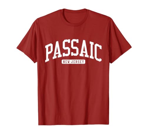 Passaic New Jersey NJ College University Style T-Shirt, Men, Cranberry Red, Medium