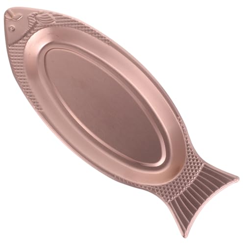 Hemobllo Plato De Pescado Forma De Pez De Acero Inoxidable Plato Para Servir Pescado Para Cenas Familiares y Ocasiones Especiales Alimentos