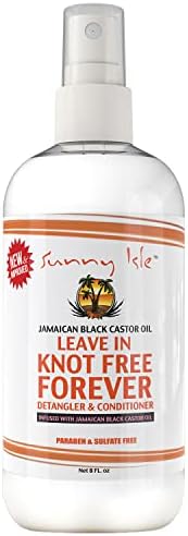 Sunny Isle Jamaican Black Castor Oil Knot Free Forever Leave-In Detangler & Conditioner 8oz | Moisturizes & Stimulates Hair Growth | Softens & Detangles | Eliminates Frizz | Men & Women