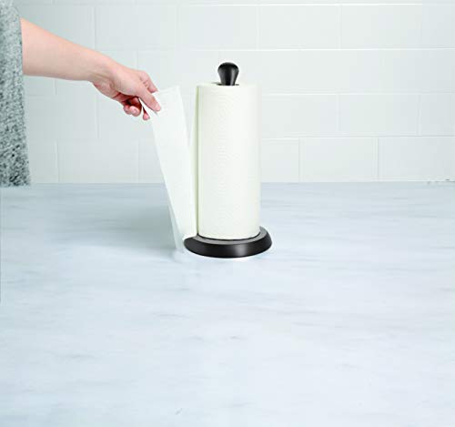 Umbra Suporte de papel toalha moderno com alça – preto metálico