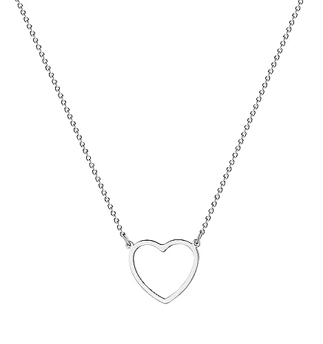 isigno Collar de Corazón, Colgante de Corazón para Mujer, Collar de Joyería Minimalista, Regalos Originales para Mamá, Novia, Cumpleaños Navidad Aniversario día de San Valentín Regalo