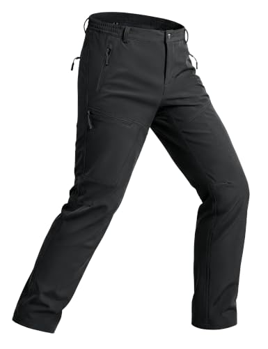 MAGCOMSEN Mens Snow Ski Pants Fleece Winter Outdoor Hiking Waterproof Pants