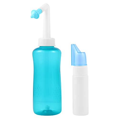 ARTIBETTER 1 conjunto de enxaguamento sinusal Neti Pot irrigador nasal frasco de limpeza nasal irrig