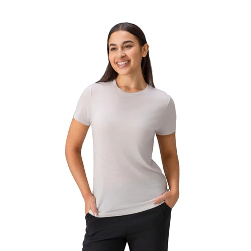 Merino Protect 100% Merino Wool T Shirts Women Crew Neck Tops Short Sleeve Odor Resistance Base Layer Travel Hiking Tee Shirt