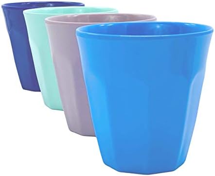 Canette Stylish Unbreakable Tumblers - 4 pack - Classic French Design - Dishwasher safe and BPA Free! Perfect Set of Super Cute Kids Cups for Bathroom or Anywhere (MultiColor)