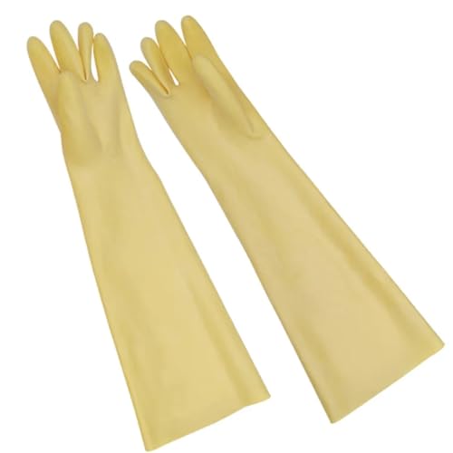 MWAHJU Guantes De Limpieza Guantes de limpieza de látex gruesos y de goma largos, guantes de limpieza for lavavajillas domésticos, resistentes al agua, 2 uds. Para Uso DoméStico