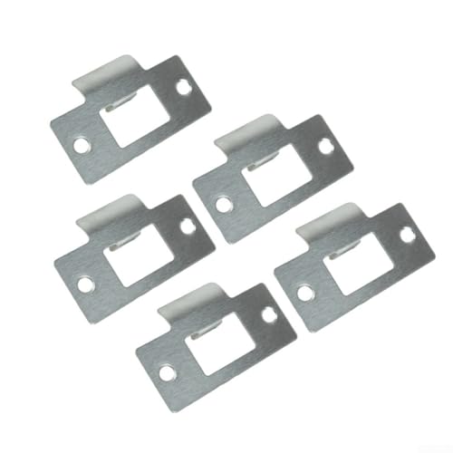 Adjustable Door Strike Plate, Stainless Steel Chrome Plated, Fits Steel Jambs (5pc)