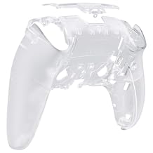 eXtremeRate Custom Back Plate Bottom Shell Compatible with ps5 Edge Controller, Clear DIY Replacement Back Shell Cover Compatible with ps5 Edge Controller