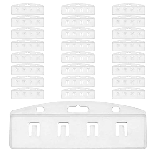 Porta credenciales horizontales rígidos y esmerilados para oficina | Paquete de 25 piezas