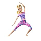 Die Barbie Made-to-Move-Puppe hat 22 Gelenke“ am Hals, in den Oberarmen, Ellenbogen und Handgelenken, im Rumpf, in der Hüfte, den Oberschenkeln, Knien UND Knöcheln für viel Flexibilität und eine Reihe an realistischen Bewegungen.