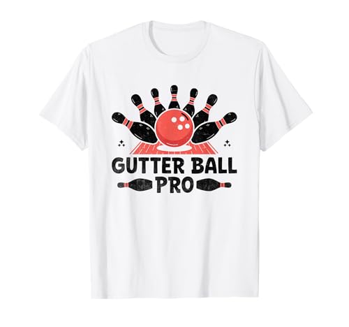 Gutter Ball Pro Bowler Bowling Tenpin T-Shirt