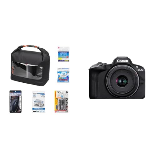 ハクバ カメラ初心者キット+Canon ミラーレス一眼カメラ EOS R50 標準ズームレンズキット(RF-S18-45) ブラック/APS-C/約375g EOSR50BK-1845ISSTMLK