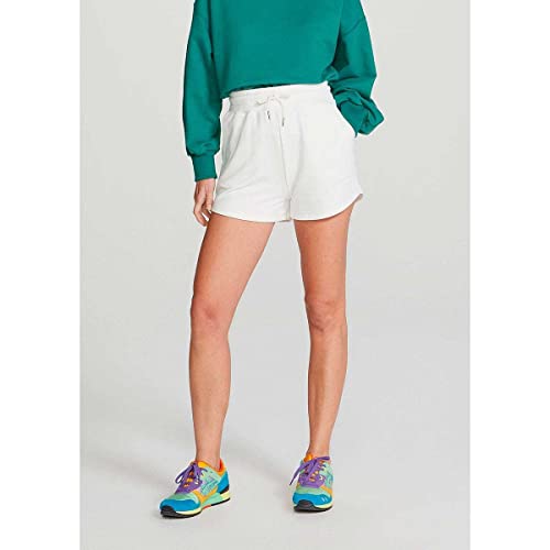 Shorts Feminino Em Moletom De Algodão Com Amarração Hering, Off White, P