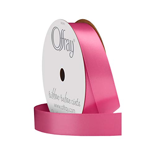 Image of Berwick 063552 5 /8 inch Wide Single Face Satin Ribbon, Hot Pink, 6 Yds