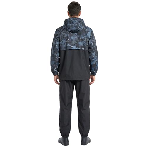 Image of LOOGU Men's Rain Suit - Rain Gear for Men Waterproof, Lightweight Rain Coat, Breathable Mens Rain Jackets Hood and Pants