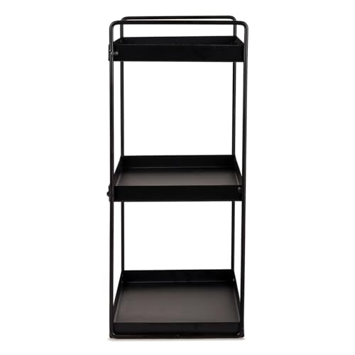 Image of FUNTEREST Heavy Duty Metal Stand 3-Tier Standing Rack for Home, Bathroom Countertop Storage Shelf, Cosmetic Organizer Holder Kitchen Spice Rack, (Black)