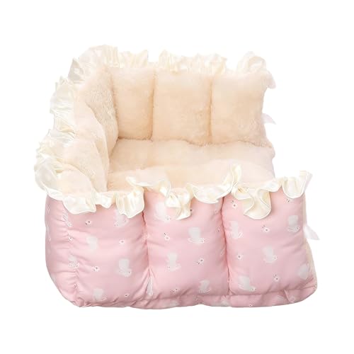 Cats Bed Warm Bedding Plush Cushion with Half Enclosure Design for Indoor Pet Use Cold Weather Warm Shelter Place Washable Cats 