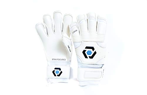 Prime Focus Goalkeeping Locus Pro Soccer Goalie Gloves Youth & Adult Goalie Gloves (Sizes 6-10) Professional Quality Goalkeeper Fingersave Gloves, Super Strong Grip (10)
