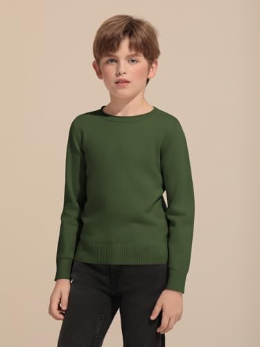 Haloumoning Boys Sweater Kids Fashion Long Sleeve Crewneck Knit Pullover Fall Winter Clothes 5-14 Years3