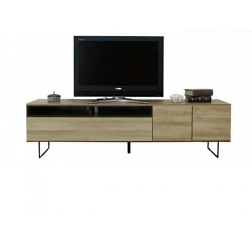 180幅テレビボード 準完成品 スモークガラス リビング収納 テレビ台 180センチ[オーク柄(ナチュラル系)]