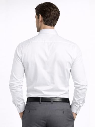 Image of FILO HEVIS Men's Shirt Regular Fit Solid Self-Cord Cotton Blended, Soft Fabric Stylish Formal Wear Man Shirt, Spread Collar Full Sleeves,(Available in Plus Size)