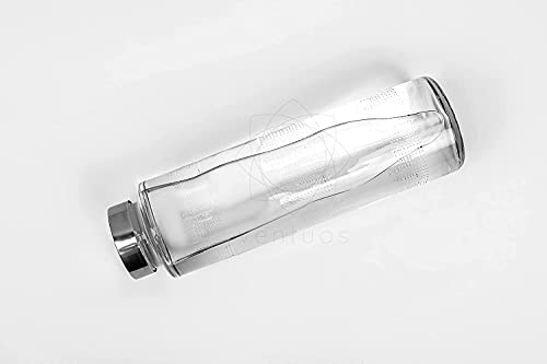Image of PRAMUKH FASHION Glass Bottles for Fridge 750 ml, Glass Milk Bottles with Reusable Airtight Steel Lid for Juice Transparent Set of (Plain White, 1)