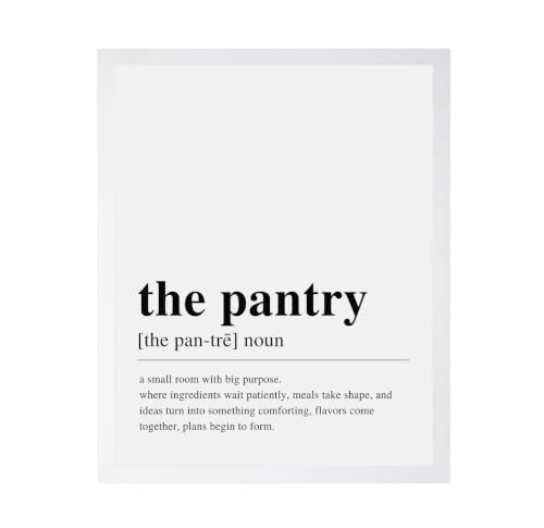 ALPINE INK CO. Pantry Definition Typography Poster with Frame - Minimal Kitchen Wall Decor for Dining Room Cooking Space - Modern Word Art with Inspirational Design - 11x14 White Framed Print
