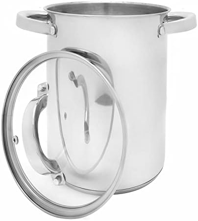 Pasta Cooking Pot with Basket Tall Stainless Steel Asparagus Vegetable Steamer Spaghetti Pasta Stovetop Cooker 4 l