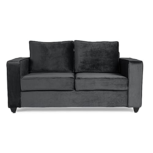 Image of Wakefit Sofa Set | 3 Year Warranty | Sofa 5 Seater, 5 Seater Sofa for Living Room, Wooden Sofa Set, Sofa Set 3+2 Seater - Napper(Fabric-Velvet : Space Grey)