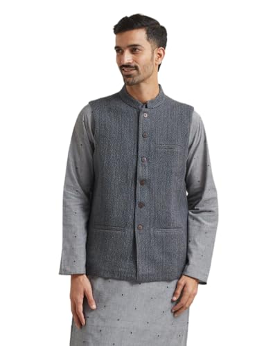 Veste Nehru homme Fabindia bleue L : l'alternative au blazer classique inconfortable