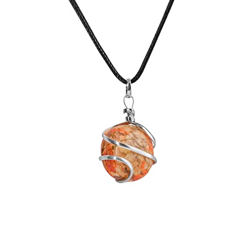 ABHISUBYA Collier avec pendentif en cristal d'unakite brut,Protection d'énergie négative,Pierre précieuse précieuse véritable,Chakra,Zodiaque,Guérison,Emballé,Breloque de guérison des chakras Cover