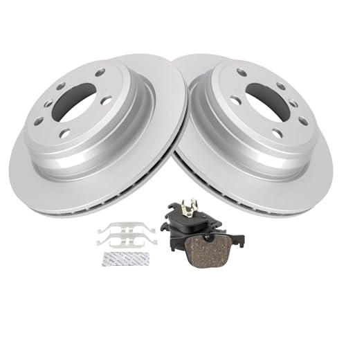 Image of TRQ Rear Brake Pad and Rotor Set Ceramic G Coated Rotors Compatible with 2016 BMW 328i 328xi 428i 428xi and Gran Coupe 2020 430i 430xi and Gran Coupe