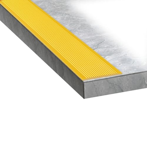 Protector de escalones de PVC de 5 cm autoadhesivo y antideslizante amarillo 2