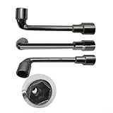 L-förmiger Winkelschlüssel aus Stahl mit verchromter Oberfläche, Doppelkopf-Sechskant-Stecknuss für Automobil- und Motorradreparatur, inklusive gebogener Perforation für zusätzliche Funktionalität (8