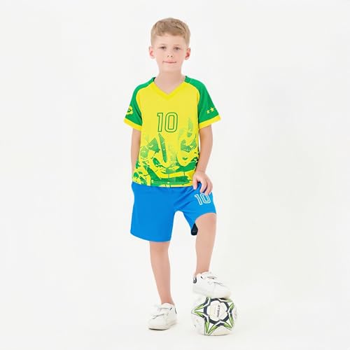 Image of Cnins Kids Soccer Jersey Kit for Boys & Girls- Breathable & Quick-Dry - Youth Soccer Football Training Gifts (2T-14Y)