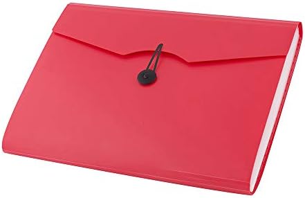 D.RECT | Expandable Expanding File | Document Organiser | Folders Expander for School - Office - Home | Expanding File Folders | Pockets Filing Box | 12 Compartments | Size: A4 | Colour: Red, 5580