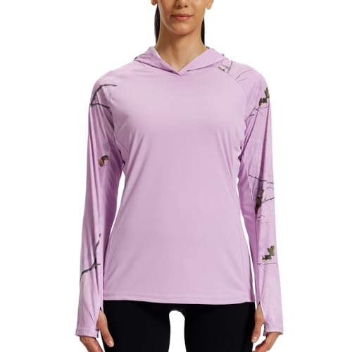 LOOGU Women's UPF 50+ Sun Protection Hoodies Shirts Slim Fit Long Sleeve Lightweight Quick Dry UV Fishing Hking Outdoor Slim Fit X-Large Purple/Loogu Ents Purple