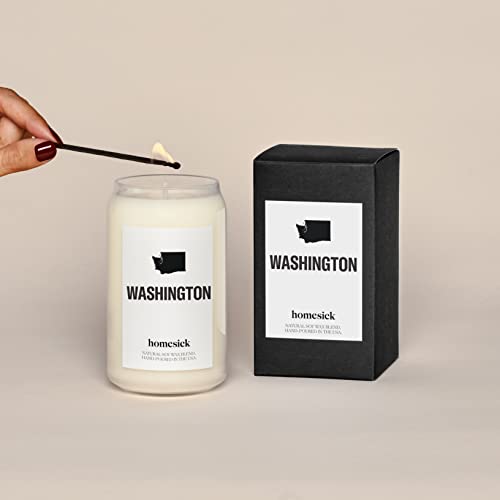 Homesick Premium Scented Candle, Washington - Scents Of Maple, Bergamot, Patchouli, 13.75 Oz, 60-80 Hour Burn, Natural Soy Blend Candle Home Decor, Relaxing Aromatherapy Candle #TOP1