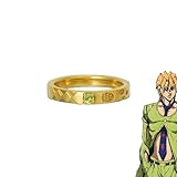 CKHOF JJBA Anime,JoJo's Adventure:Inspired Adjustable Cuff Ring - Giorno Style Openable Jewelry for Cosplay, Fashion Accessories, Gift for Anime Fans (Fugo)