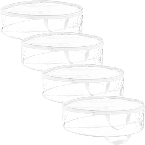 Wreath Storage Container Christmas Clear Xmas Wreath Storage Bag 24 Inches Christmas Plastic With Dual Zippers And Reinforced Handles Xmas Garland Container For Xmas Seasonal Wreath (Clear,4 Pieces) #TOP6