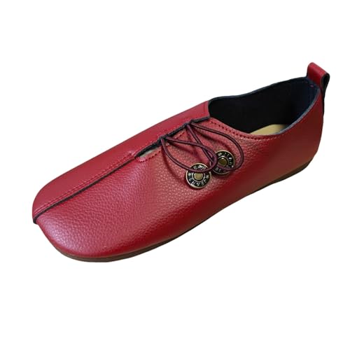 Sobzia Chaussures de Course Rétro en Cuir Souple pour Femme - Confortable Chaussures Plates en Similicuir - Style Médiéval Renaissance - Chaussure Pirates...