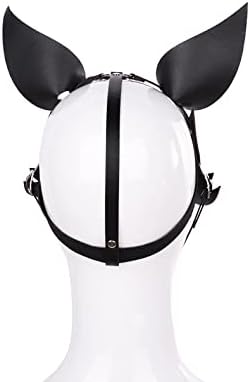 Miniatura 5 de Máscara de piel de zorro punk para mujer, máscara de gato de media cara, máscara de conejo para Halloween, cosplay, máscara de animal para adultos,