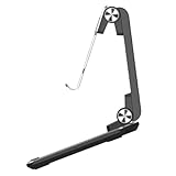 ADOCARN Faltbarer Tablette Halter aus Aluminiumlegierung mit Verstellbarer Höhe und Zwei Scharnieren für Handy und Tablette als Stabiler Desktop Ständer in Silber