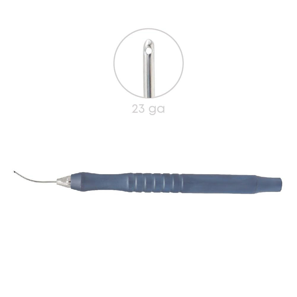 Stellmacher Ophthalmic Cannula Handpieces, 23G Titanium Simulation Instruments, Conical Tip Design, Single & Dual Port Options, 11 cm Length, Educational Use Only (Irrigating Cannula)