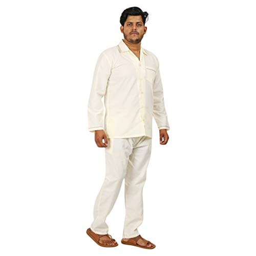 Image of Emperor Men's Cotton Plain /Solid Night Suit Pack of 1